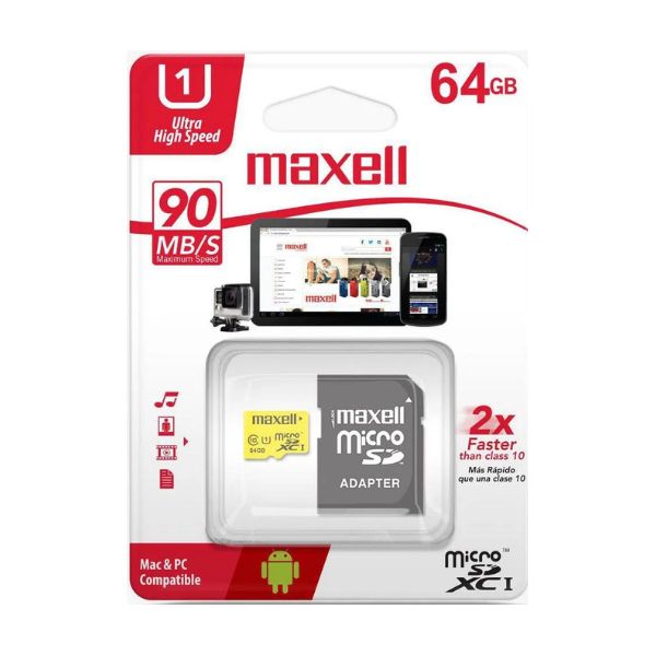 Memoria Maxell MicroSD Flash Media Secure Transflash 64GB