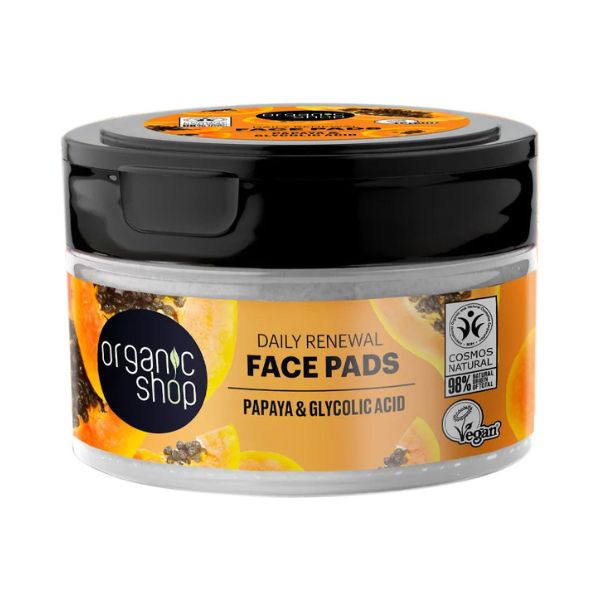 Discos Faciales Organic Shop Desmaquillante Papaya y Ácido Hialurónico