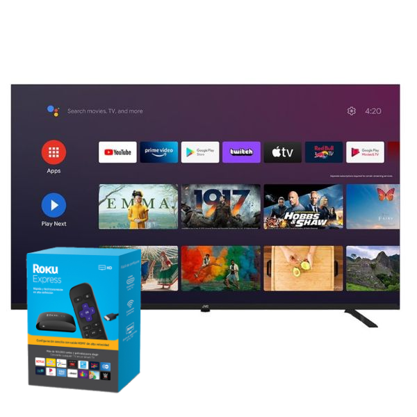 Pantalla JVC 55" Smart 4K UHD Android TV