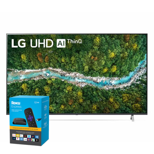 Pantalla LG UP77 75'' UHD AI ThinQ 4K Smart TV, 75UP7760PSB.AWP