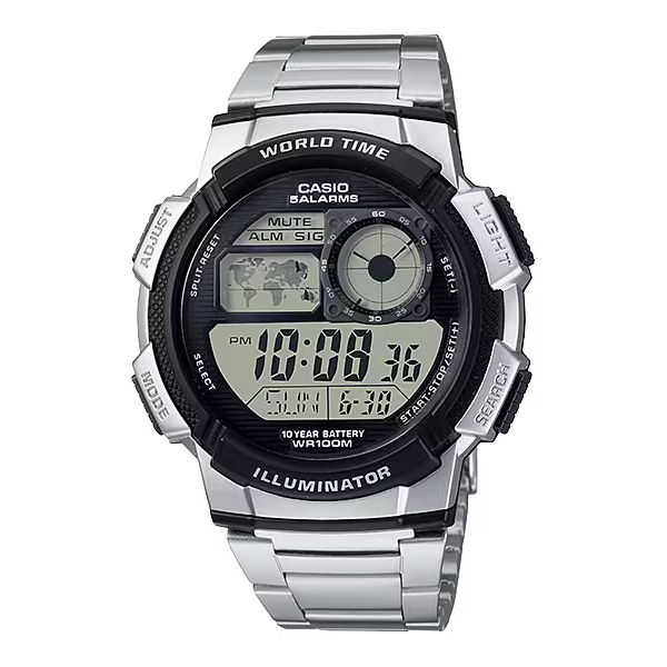Reloj Casio AE-1000 Digital – Correa de Acero Inoxidable
