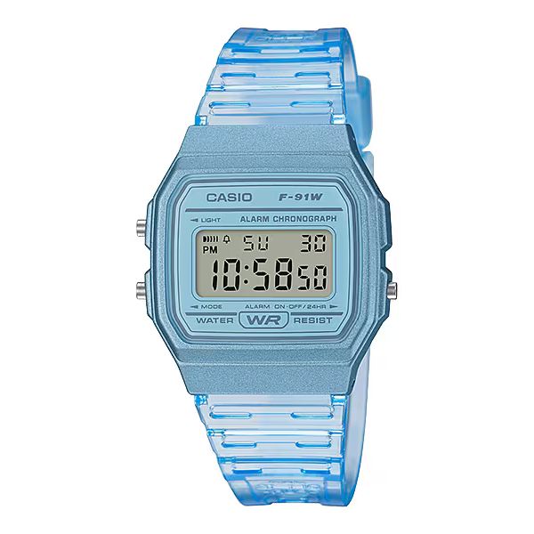 Reloj Casio F-91 Digital - Correa Transparente
