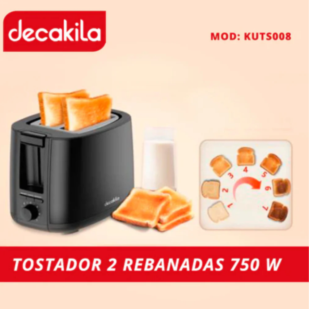Tostadora Decakila KUTS008B 2 Rebanadas