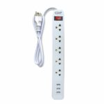 Regleta CDP Supresor de Picos 5 Entradas 3 puertos USB, RU-SS5