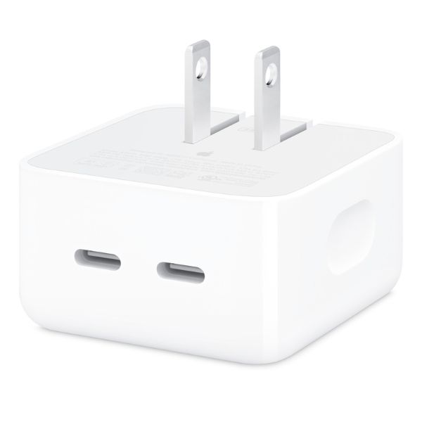 Adaptador de Corriente Apple Compacto de 35W con dos puertos USB-C, MW2H3AM/A