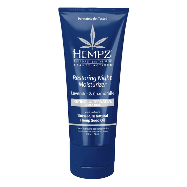 Crema Facial Hempz Beauty Actives Lavender & Chamomile Restoring Night Facial Moisturizer con alternativa al retinol