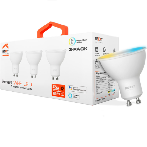 MM105NXT47 (1) Bombillo Inteligente NexxtHome GU10 3 Pack