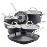 Juego de ollas y sartenes KitchenAid Antiadherentes de Inducción Anodizadas de 10 piezas
