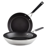 Juego de sartenes KitchenAid de acero inoxidable pulido 5 cuartos 2 Piezas