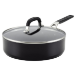 Sartén KitchenAid Antiadherente Anodizada con tapa de 3 cuartos