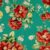 Fondo verde azulado rojo floral