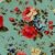 Verde azulado Vintage Floral