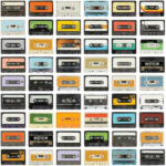 Papel tapiz RoomMates RMK12080RL de casetes retro coloridos
