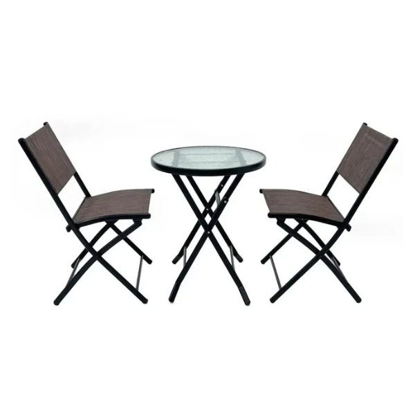 EX-7163 Set Tokoa 2 Sillas con Mesa de Metal con Malla Sintética EX-7163