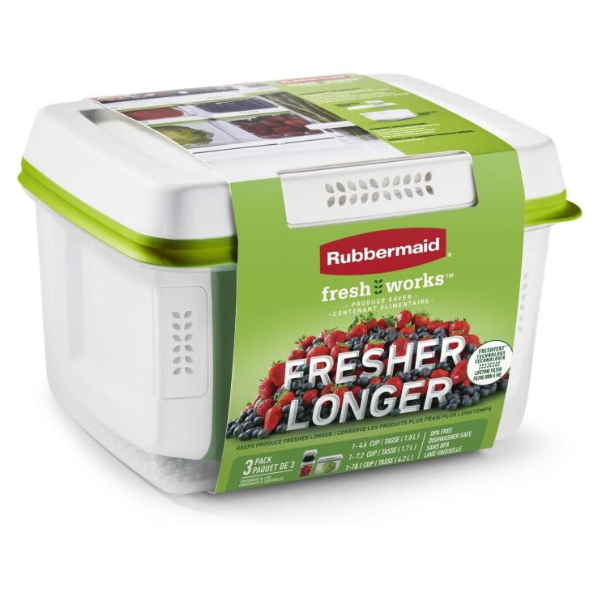 2127060 Set Rubbermaid FreshWorks 3 recipientes