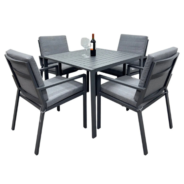 EX-7185 Comedor Tokoa aluminio 4 sillas